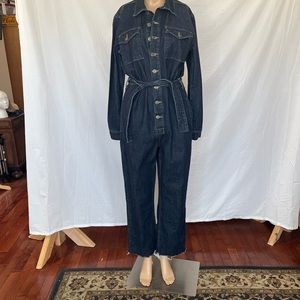 Anthropologie Dark Denim Jumpsuit